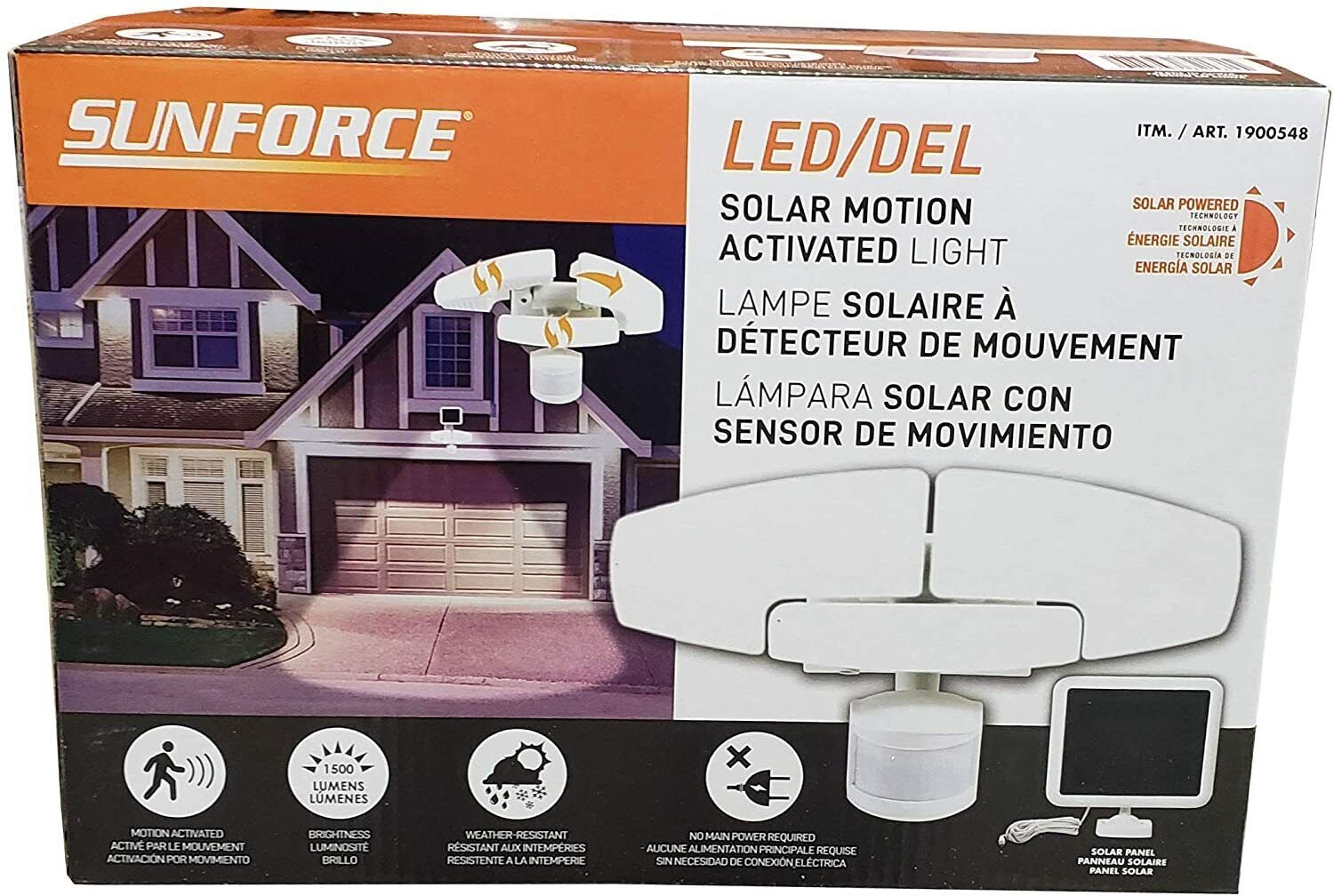 Sunforce Solar Motion Activated LED Security Light 1500 Lumens/ Wider
