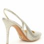 Michael Kors Eliza Pump Silver /Sand Glitter Sling Back Women's Dress Shoes 7.5M