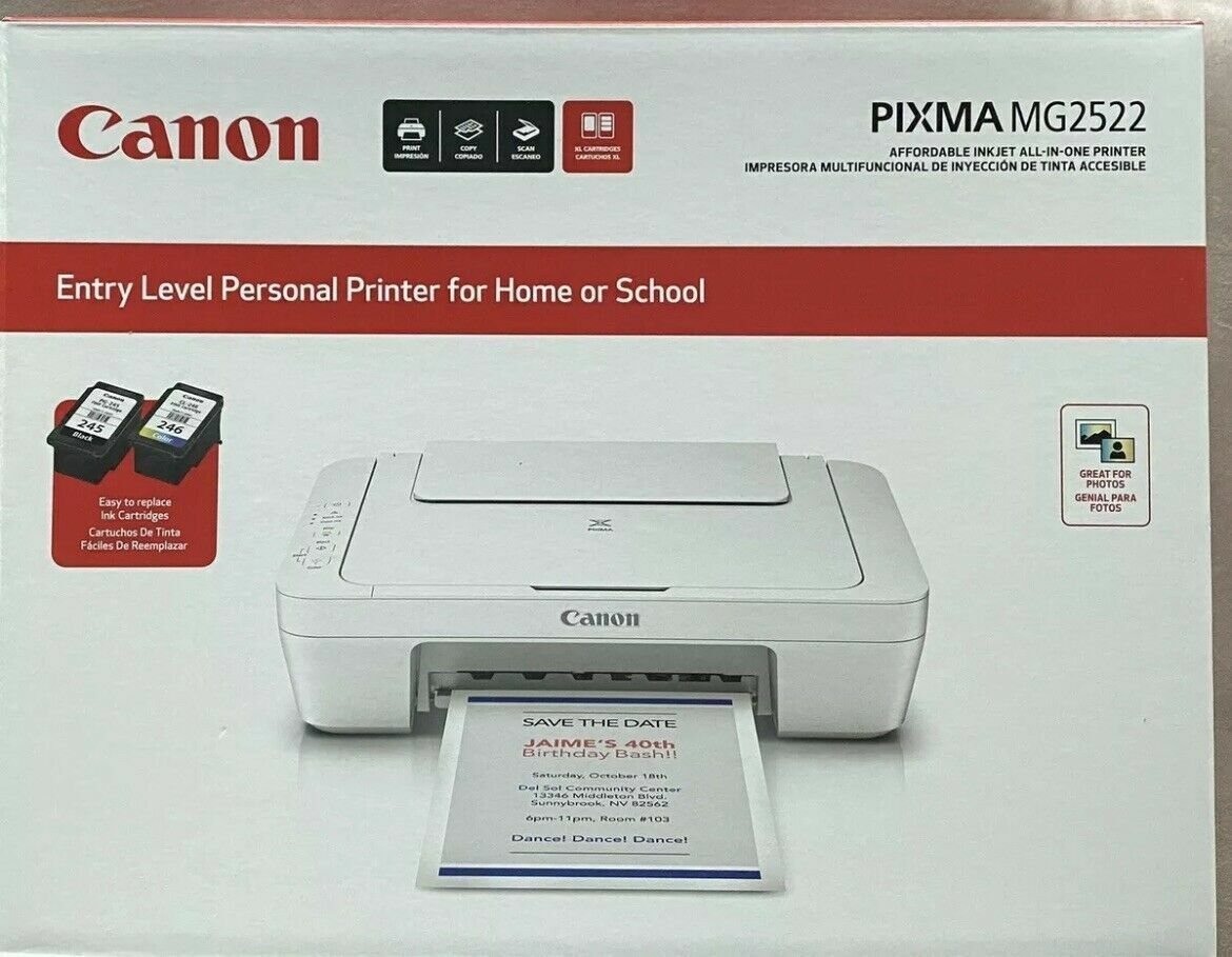 Canon Pixma MG2522 Wired All-in-One Inkjet Printer Scanner Copier Home ...