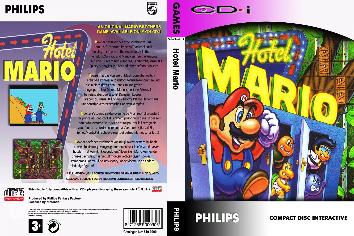 Hotel Mario Philips CDI Video Game. Read Description CD-I