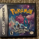 Pokemon Crystal Dust Nintendo Game Boy Advance GBA Video Game. Gameboy
