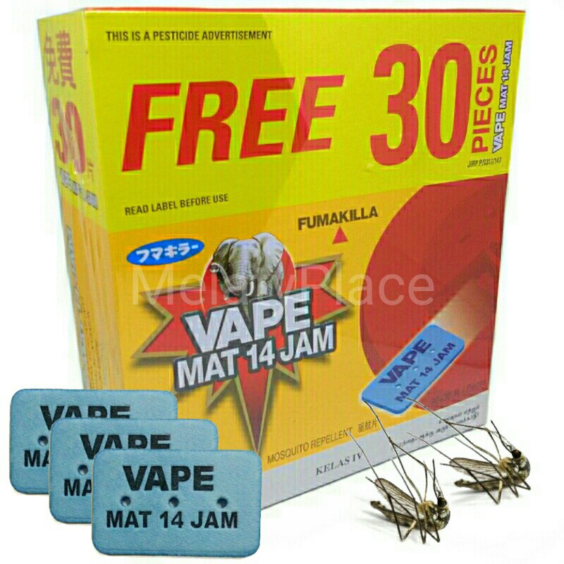 90's+30's Fumakilla Vape Mat 14 Hours Mosquito Repellent Refill Thermacell