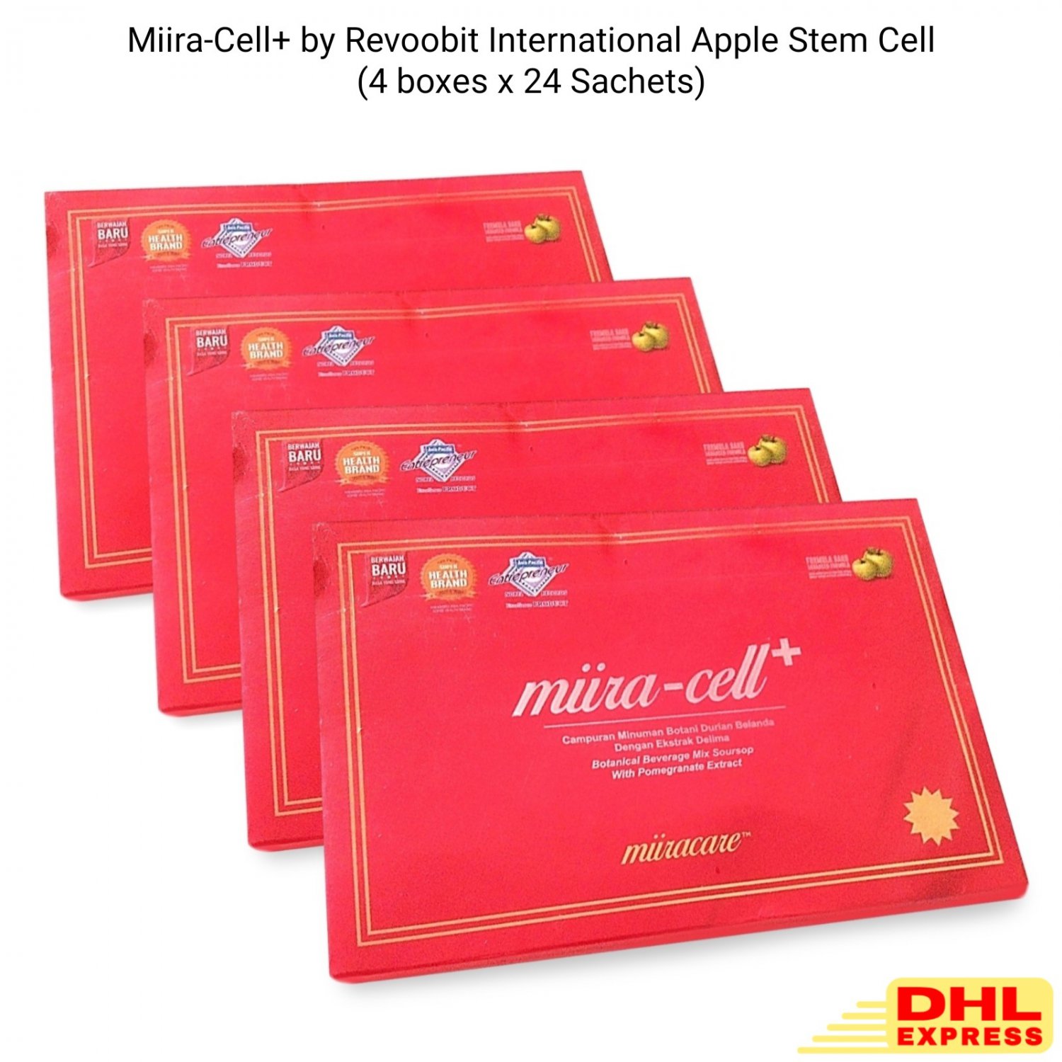 4x Miira-Cell+ by Revoobit International 24 sachets Apple Stem Cell Supplement