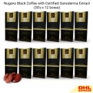 12x Nugano Black Coffee 30 sachets with Certified Ganoderma Extract Low Acidity