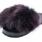 Purple woman fur slides, handmaded size 9 US / 39 EU