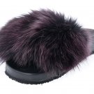 Purple woman fur slides, handmaded size 11 US / 41 EU