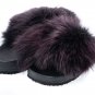 Purple woman fur slides, handmaded size 11 US / 41 EU