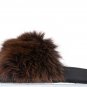 Brown woman fur slides, handmaded size 6 US / 36 EU