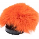 Orange woman fur slides, handmaded size 6 US / 36 EU