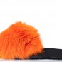 Orange woman fur slides, handmaded size 7 US / 37 EU