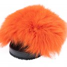 Orange woman fur slides, handmaded size 9 US / 39 EU