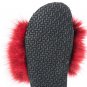 Red woman fur slides, handmaded size 9 US / 39 EU