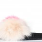 White pink woman fur slides, handmaded size 11 US / 41 EU
