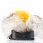 White yellow woman fur slides, handmaded size 9 US / 39 EU