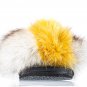 White yellow woman fur slides, handmaded size 10 US / 40 EU