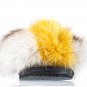 White yellow woman fur slides, handmaded size 11 US / 41 EU