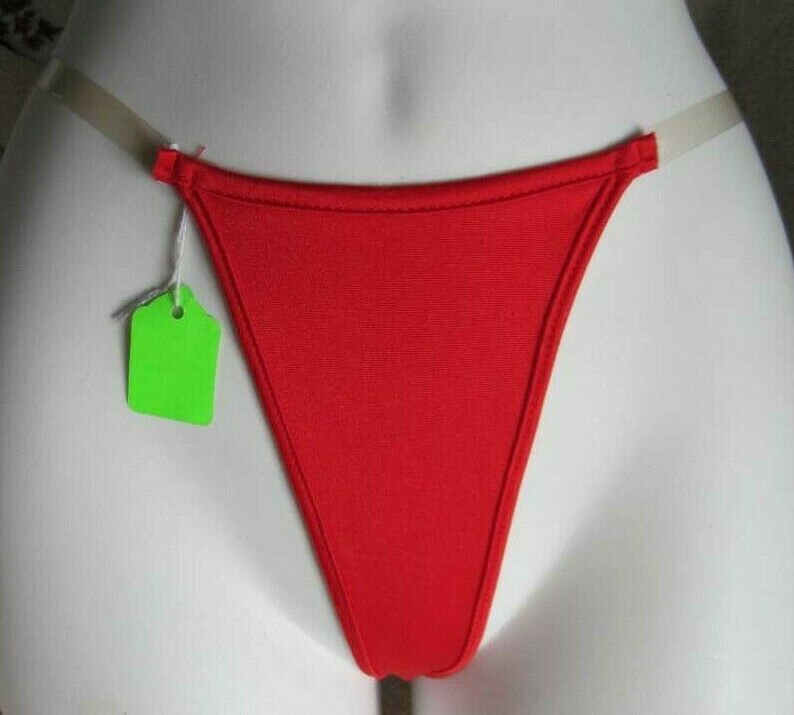 Red Leg Avenue Clear Side Straps Thong Panty One Size Dancer Wear Nylon Spandex