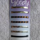8 Goody Metal Stay Tight Put 2 1/4" Hair Barrettes Secure Clasp Flat Bar Striped