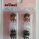 6 Scunci Small Hair Claw Jaw Clips Value Pack Set Frosted Tortoiseshell Black
