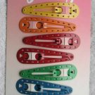 8 Goody Girls 2 1/4" Bright Matte Painted Colors Cut Out Metal Snap Hair Clips