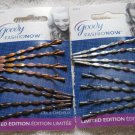 8 Goody Painted Wavy Bobby Slide Hair Pins Bobbies Fashionow Silver Bronze Bumpy