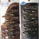 8 Goody Highlights Colour Collection Shiny Gel Epoxy Metal Hair Snap Clips Brunette