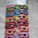 12 Goody Girls Snap Hair Clips Flowers Flexible Plastic Cover Shifts Heather