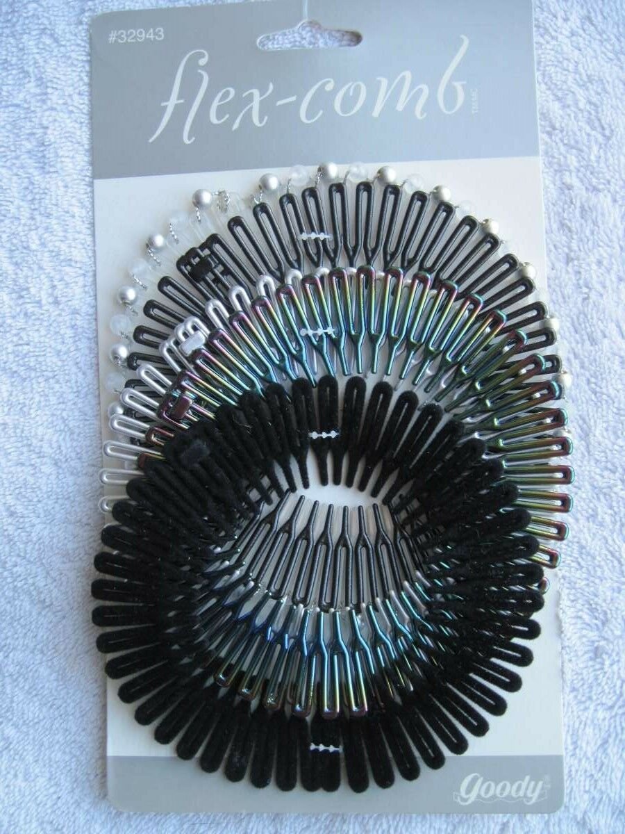 5 Goody Plastic Flexible Flex Comb Headbands 1998 Hair Head Band Rainbow Mikayla