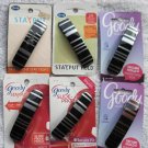 Goody Stay Put Slideproof Secure Fit Hair Barrette Black Striped Silver Maroon