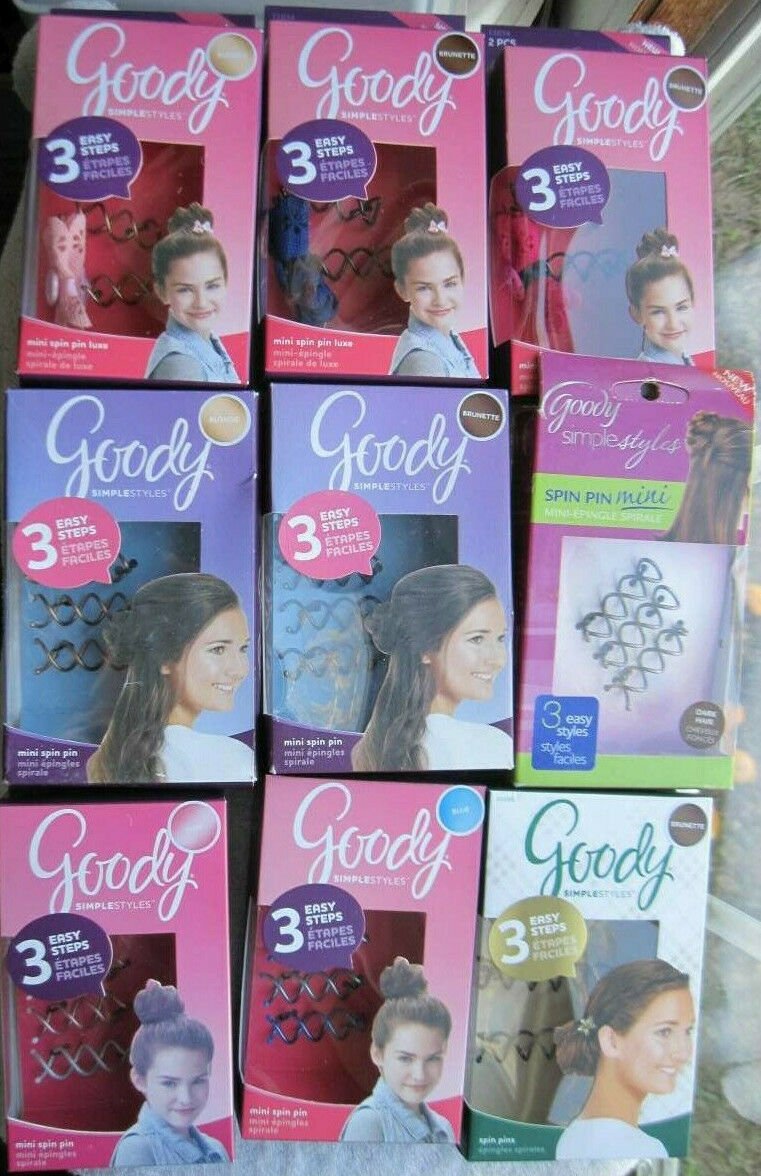 Goody Simple Styles Mini Spin Pins Bun Spiral Updo Hair Accessory Pin Light Dark