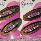 2 Goody Heather Black Brown Striped Tan Flexible Plastic Cover Metal Snap Clips