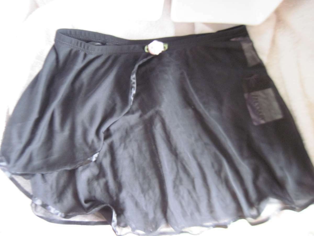 Danskin Now Black Mesh Tutu Wrap Skirt Little Pink Rose M (7/8)- L (10/12) Dance