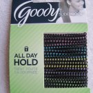 18 Goody Skinny Black w Color Ouchless Stay Put Ponytailer Hair Band Slide Proof