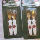 2 Sets University of Maryland Turtles Toddler Fork & Spoon Official Collegiate