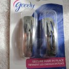 12 Goody Basic Plain Silver Metal So Secure Snap Hair Styling Clips Stamped Name