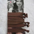 6 Scunci Brunette Knotted Ribbon Elastics Ponytailer Hair Bands No Metal Shiny