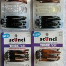 3 Scunci Thick Hair Hidden Hinge Secure Hold Jaw Claw Clips Glossy Frosted Matte