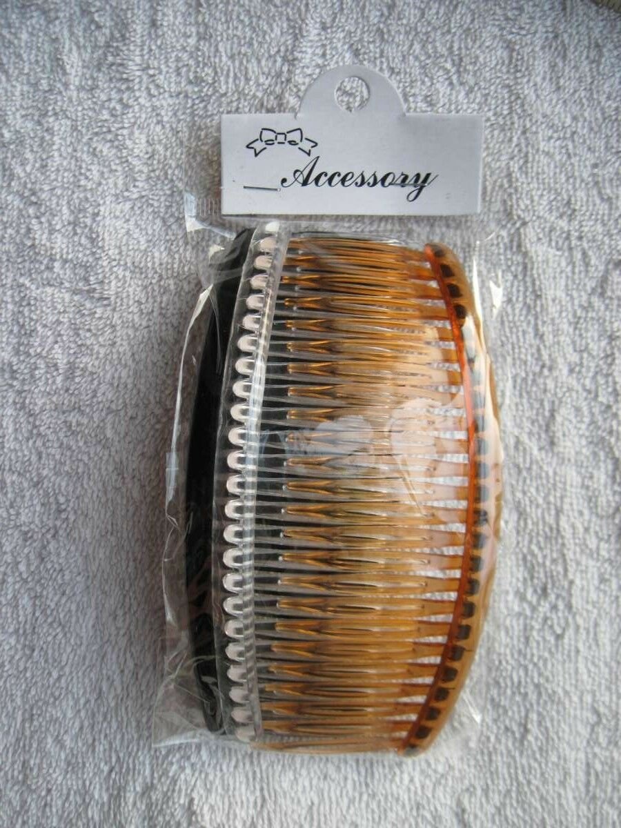 3 Plastic Classic Large 5" Inch Side Hair Comb Fashion Clear Black Brown Allergy