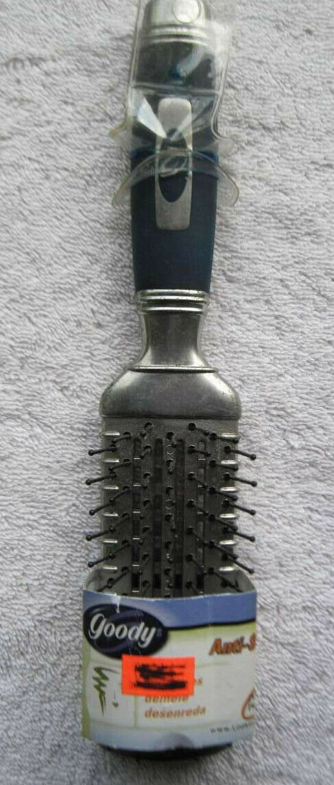 Goody Anti Static Detangling Flat Metal Base Hair Brush Detangle 2001 Blue Grip