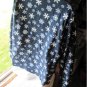 Gap Medium Snowflake Long Sleeve Collared Button Pajama Top Navy Blue Polyester