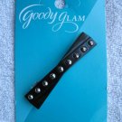 1 Goody Glam Barrette Black Plastic Sparkly Diamond Gems 2011 Metal Back Closure