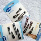 4 Goody Plastic Salon Clips Spring Backs Secure Hair Section Dark Black Red 2002