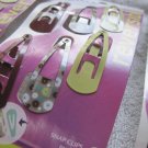 6 Goody Reversible Double Sided Snap Hair Clips Flowery & Solid Brown White