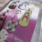 6 Goody Reversible Double Sided Snap Hair Clips Flowery & Solid Brown White