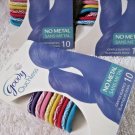 10 Bright Colored Design Goody Ouchless Ponytailer Hair Bands No Metal Elastics