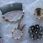 4 Scunci Bendini Clips Set Bend Slide Snap Diamonds Beaded Conair Hair Comb Pin