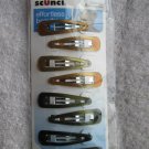 8 Scunci Colored Hue Matte Soft Touch Epoxy Metal Snap Contour Hair Clips Conair