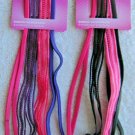 4 Goody Mixed Thin Skinny Mesh Lace Ribbon Elastic Headwraps Head Band Hot Pink