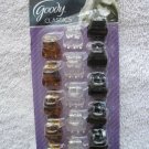 15 Goody Small Claw Clips Mini 1/2" Hair Jaw Plastic Black Clear Tortoise Brown