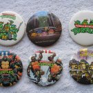 6 Teenage Mutant Ninja Turtles TMNT Hot Button Pin Collectible Cartoon Movie 90s